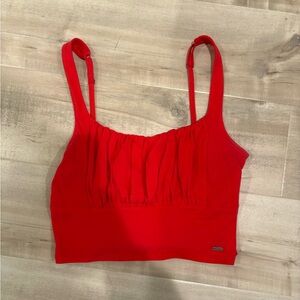 Brand new Hollister red tank top with stretchy ruched bust and adjustable straps